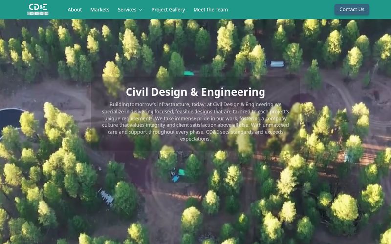 Screenshot of the CD&E website