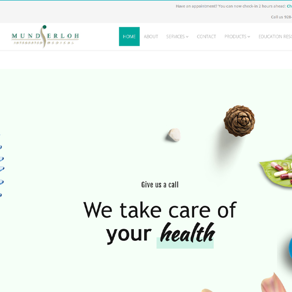 Munderloh Integrtated Medical Website Screenshot of home page